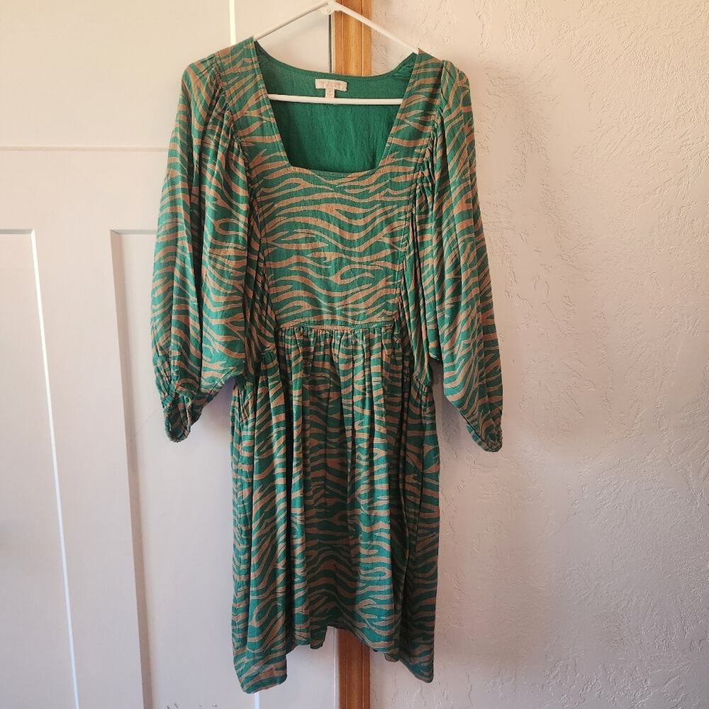 Pink Chicken Zebra Print Cotton Dress